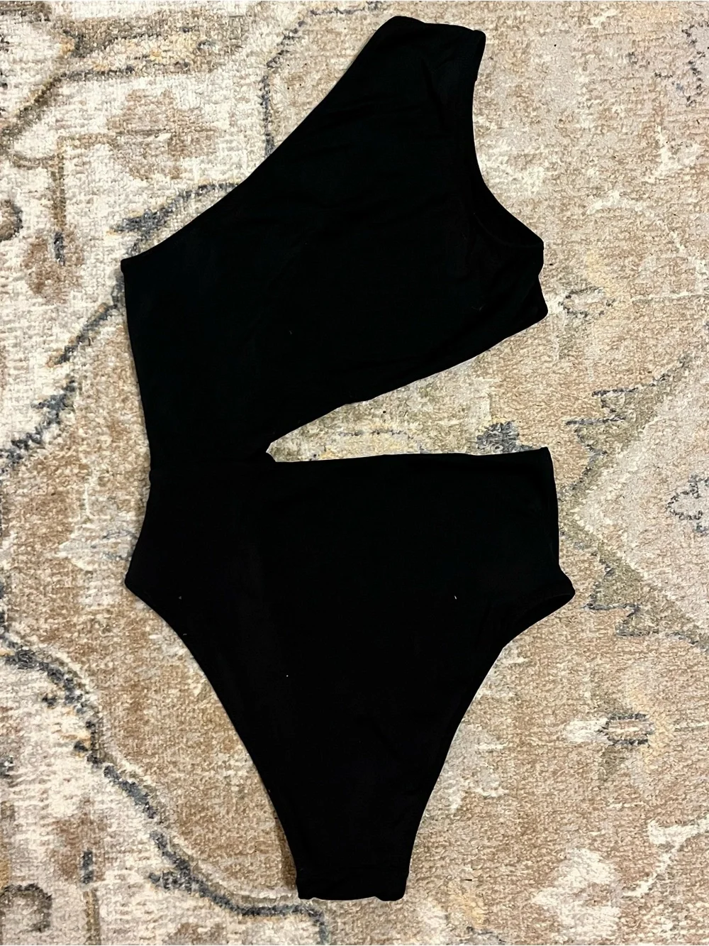 OYE Womens Black Rhea 1-Shoulder Asymmetric Cutout 1-Piece Swimsuit, M